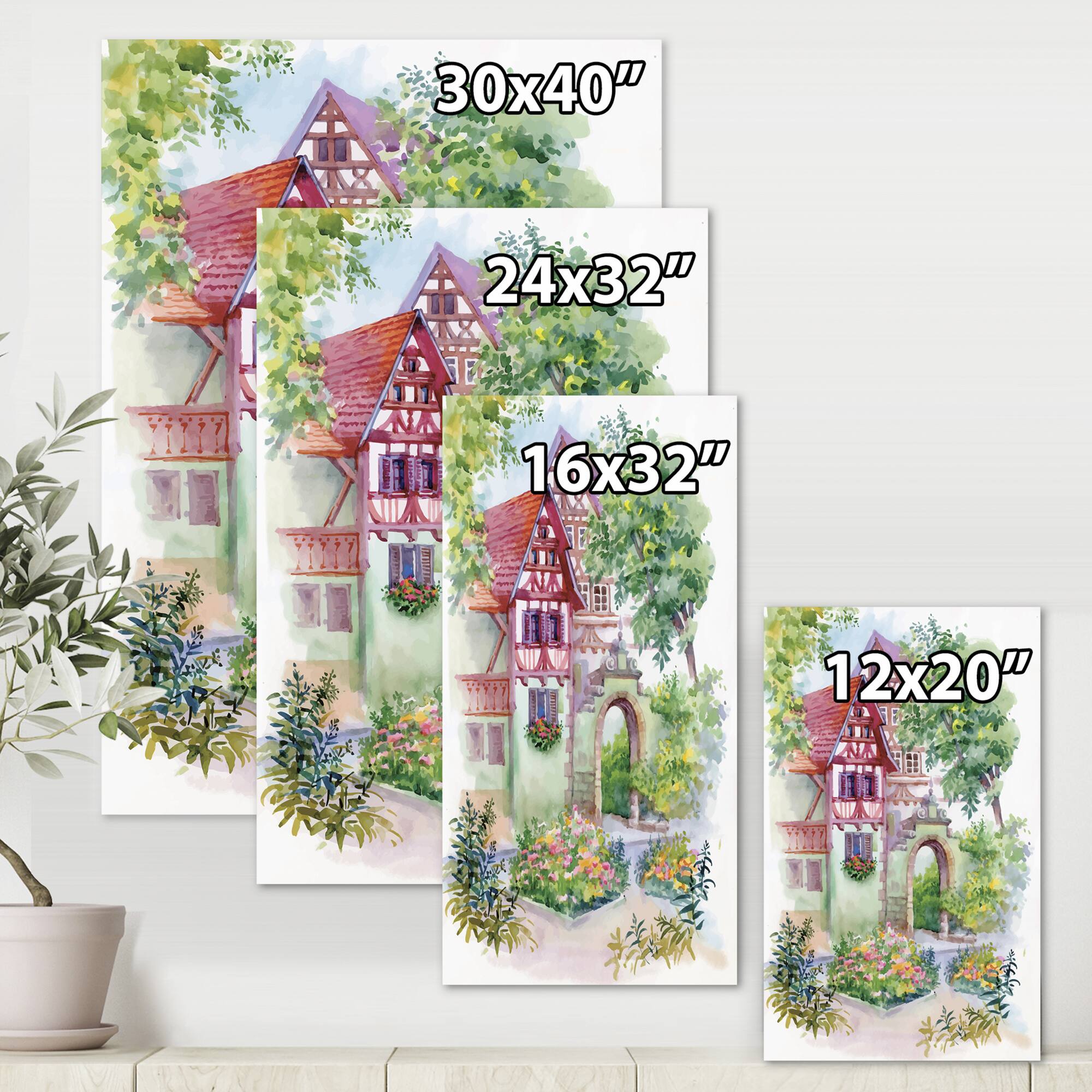 Designart - Red Rustic House In The Country Side